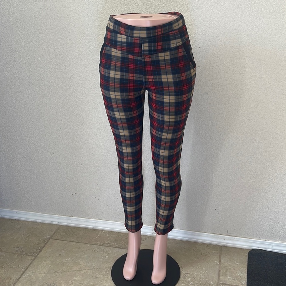 Plaid insulated pants